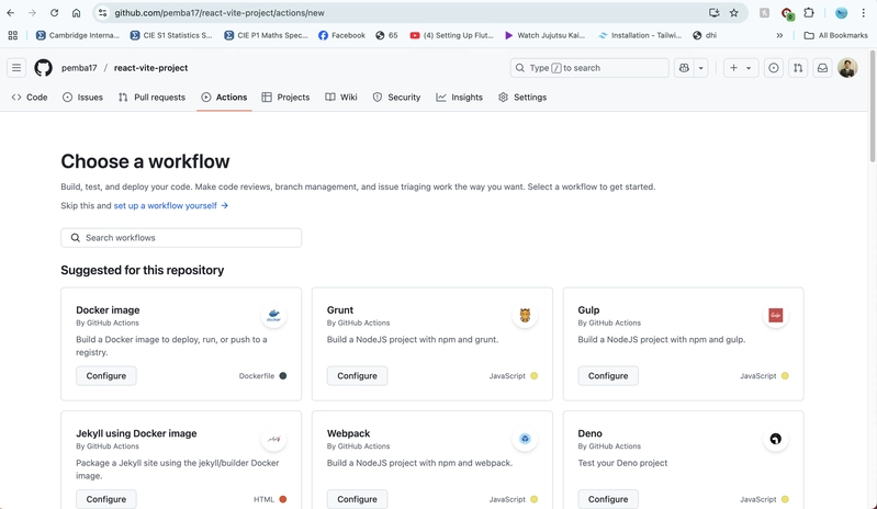 Create Github Action Screenshot